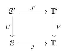 Commutative diagram illustrating 5.8.2 A Beck–Chevalley interpretation of double interaction.