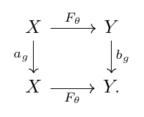 Commutative diagram illustrating 3.5 A running equivariance sketch.